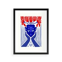 Plakat w ramie 40x50 - Nowoczesne Wcielenie Boho - etniczna maska, boho styl - rama czarna