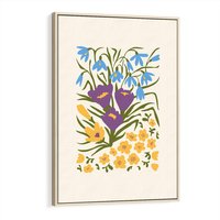 Obraz w ramie 70x100 - Kwiatowe Przenikanie - kwiaty, sztuka nowoczesna - rama drewno