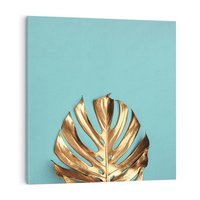 Obraz na płótnie 80x80 - Piękno Natury - złote, liście