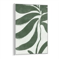 Obraz w ramie 70x100 - Zieleń Wewnętrznego Spokoju - zielony plakat, roślinne inspiracje - rama biała