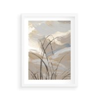 Plakat w ramie 30x40 - Nowoczesne Odbicia - akwarela, obraz - rama biała