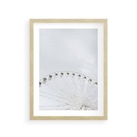 Plakat w ramie 30x40 - Karuzela Młyńska: Nostalgiczne Koło - młyńskie koło, karuzela - rama drewno