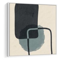 Obraz w ramie 80x80 - Migotliwe Refleksje - abstrakcyjne nieregularne kształty, minimalistyczny plakat - rama biała