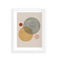 Plakat w ramie 40x50 - Boho Światło - abstrakcyjna sztuka, boho kształty - rama biała