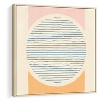 Obraz w ramie 80x80 - Rozbijająca Opowieść - geometryczne kształty, koła - rama drewno