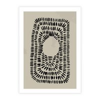 Plakat bez ramy 40x50 - Zaklęte Wnętrza - boho plakat, czarne kropki kreski