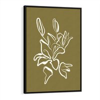 Obraz w ramie 70x100 - Przenikające Barwy - abstrakcyjna roślina, kwiaty - rama czarna