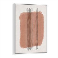 Obraz w ramie 80x120 - Rozmyte Widzenia - abstrakcyjna akwarelowa plama, nieregularne kreski - rama biała