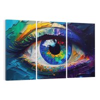 Obraz na płótnie 120x80 - Mistyka Tęczowego Oka - oko, obraz olejny