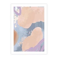 Plakat bez ramy 21x30 - Przenikanie Niecodziennych Form - abstrakcyjne akwarelowe plamy, pastele
