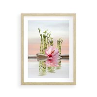 Plakat w ramie 50x70 - Harmonia i relaks - spa, bambus - rama drewno