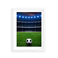 Plakat w ramie 50x70 - Piłka nożna - gol! - piłka nożna, gol - rama biała