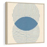 Obraz w ramie 80x80 - Wnętrza Refleksji - geometryczne kształty, koła - rama drewno