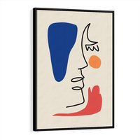 Obraz w ramie 50x70 - Rozbijające Symfonie Form - abstrakcyjny obraz, przypomina twarz - rama czarna