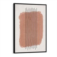 Obraz w ramie 70x100 - Rozmyte Widzenia - abstrakcyjna akwarelowa plama, nieregularne kreski - rama czarna