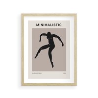 Plakat w ramie 50x70 - Sztuka Nowoczesności: Minimalistyczny Plakat - modern art, minimalistyczny plakat - rama drewno