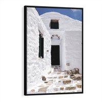 Obraz w ramie 70x100 - Santorini - Grecja błękitem malowana - Santorini, Grecja - rama czarna