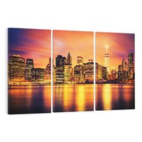 Obraz na płótnie 120x80 - Zachód słońca w Nowym Jorku - Nowy Jork, zachód