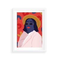 Plakat w ramie 40x50 - Kobieca Przenikliwość - nowoczesny plakat, styl retro - rama biała