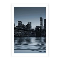 Plakat bez ramy 21x30 - Nocne pejzaże miasta - miasto, nocą