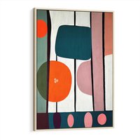 Obraz w ramie 80x120 - Migotliwa Aura Serca - abstrakcyjny obraz olejny, dziwne formy - rama drewno