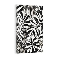 Obraz na płótnie 50x70 - Czarne Liście - akwarelowy obraz, czarno biały