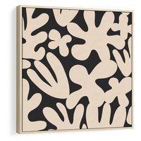 Obraz w ramie 50x50 - Księga Ukrytych Widoków - abstrakcyjne czarno białe formy, minimalizm - rama drewno