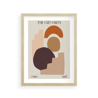 Plakat w ramie 50x70 - Boho Urok: Plakat z Kolorem Ziemi i Typografią - boho grafika, kolory ziemi - rama drewno