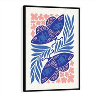 Obraz w ramie 70x100 - Migotliwa Rzeczywistość - ćmy, kwiaty - rama czarna