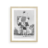 Plakat w ramie 40x50 - Sport to Zdrowie - retro zdjęcie, czarno białe - rama drewno