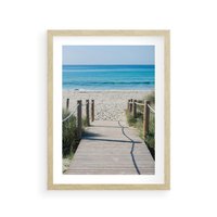 Plakat w ramie 30x40 - Żywa Natura - plaża, morze - rama drewno