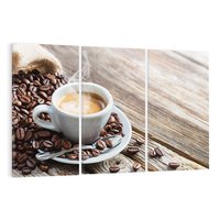 Obraz na płótnie 120x80 - Kawa w filiżance: aromatyczna chwila - kawa, filiżanka