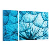 Obraz na płótnie 120x80 - Lekkość dmuchawca wśród kwiatów - dmuchawiec, kwiaty