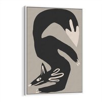 Obraz w ramie 80x120 - Ekspresja Skandynawskiego Światła - skandynawska sztuka, lis - rama biała