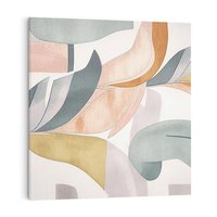 Obraz na płótnie 50x50 - Beżowe Akwarele - pastelowe akwarele, kształty