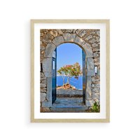 Plakat w ramie 50x70 - Perspektywa nad morzem - perspektywa, morze - rama drewno