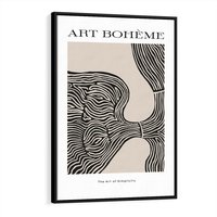 Obraz w ramie 70x100 - Wewnętrzne Zagadki Kształtów - sztuka minimalizmu, biało czarna rycina - rama czarna