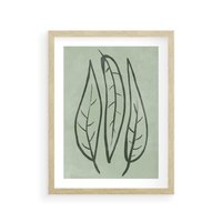 Plakat w ramie 30x40 - Energetyczne Ekspresje Natury - zielony plakat, roślinne motywy - rama drewno