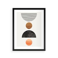 Plakat w ramie 30x40 - Geometryczna Przygoda - nowoczesna grafika, geometria - rama czarna