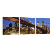 Obraz na płótnie 150x50 - Nowojorski most w świetle nocy - most, Nowy Jork