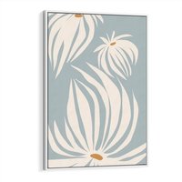 Obraz w ramie 80x120 - Kwiatowe Kształty - kwiaty, nowoczesne i minimalistyczne - rama biała