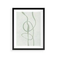 Plakat w ramie 50x70 - Zieleń Wewnętrznej Harmonii - zielona abstrakcja, zgaszona zieleń - rama czarna