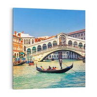 Obraz na płótnie 40x40 - Romantyczna przejażdżka gondolą w Wenecji - Wenecja, gondola