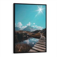 Obraz w ramie 50x70 - Inspirujący Pejzaż - ścieżka, górska - rama czarna