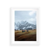 Plakat w ramie 30x40 - Odkryj Ich Urok - góry, skandynawia - rama biała