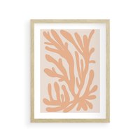 Plakat w ramie 50x70 - Rozkwitające Abstrakcje - nowoczesna sztuka, plakat modern - rama drewno