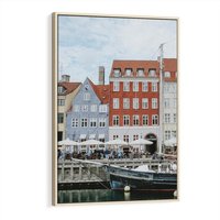 Obraz w ramie 80x120 - Miejska Dynamika - Dania, Kopehaga - rama drewno