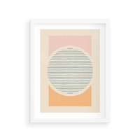 Plakat w ramie 40x50 - Rozbijająca Opowieść - geometryczne kształty, koła - rama biała