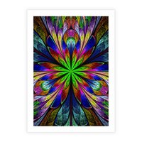 Plakat bez ramy 50x70 - Witrażowa magia na płótnie - witraż, sztuka