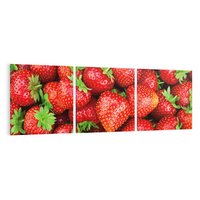 Obraz na płótnie 120x40 - Słodkie kuszenie - truskawki, owoce